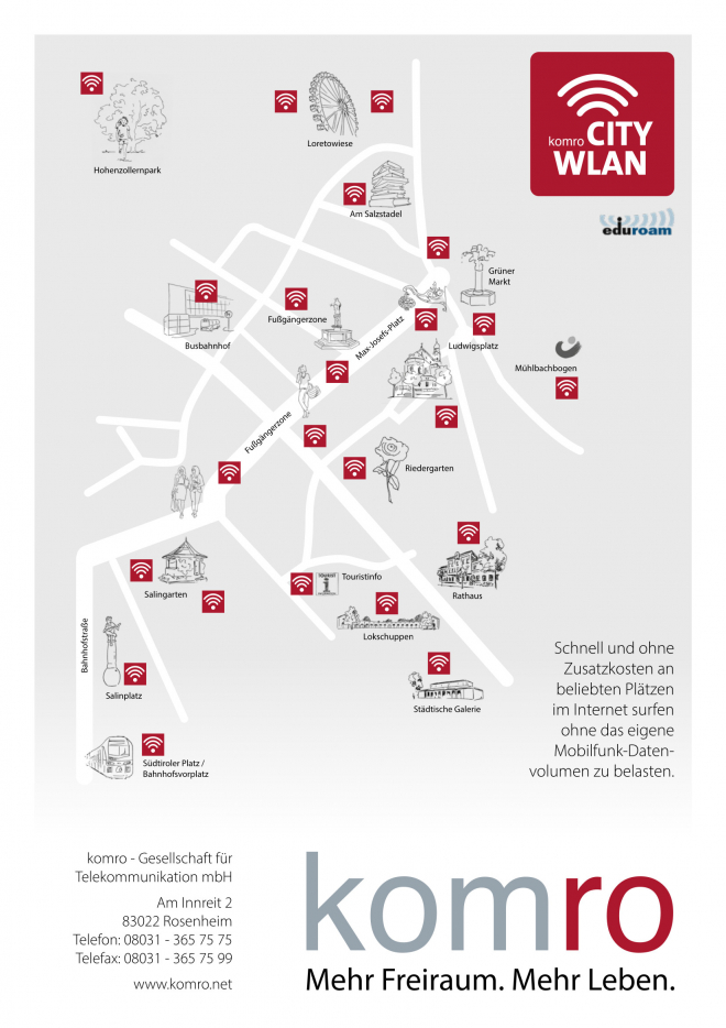 CityWLAN in der Stadt Rosenheim